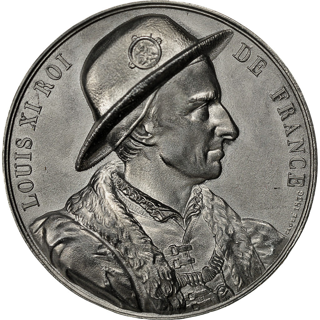 Frankrijk, Medal, Les Rois de France, Louis XI, Caqué, UNC-, Tin