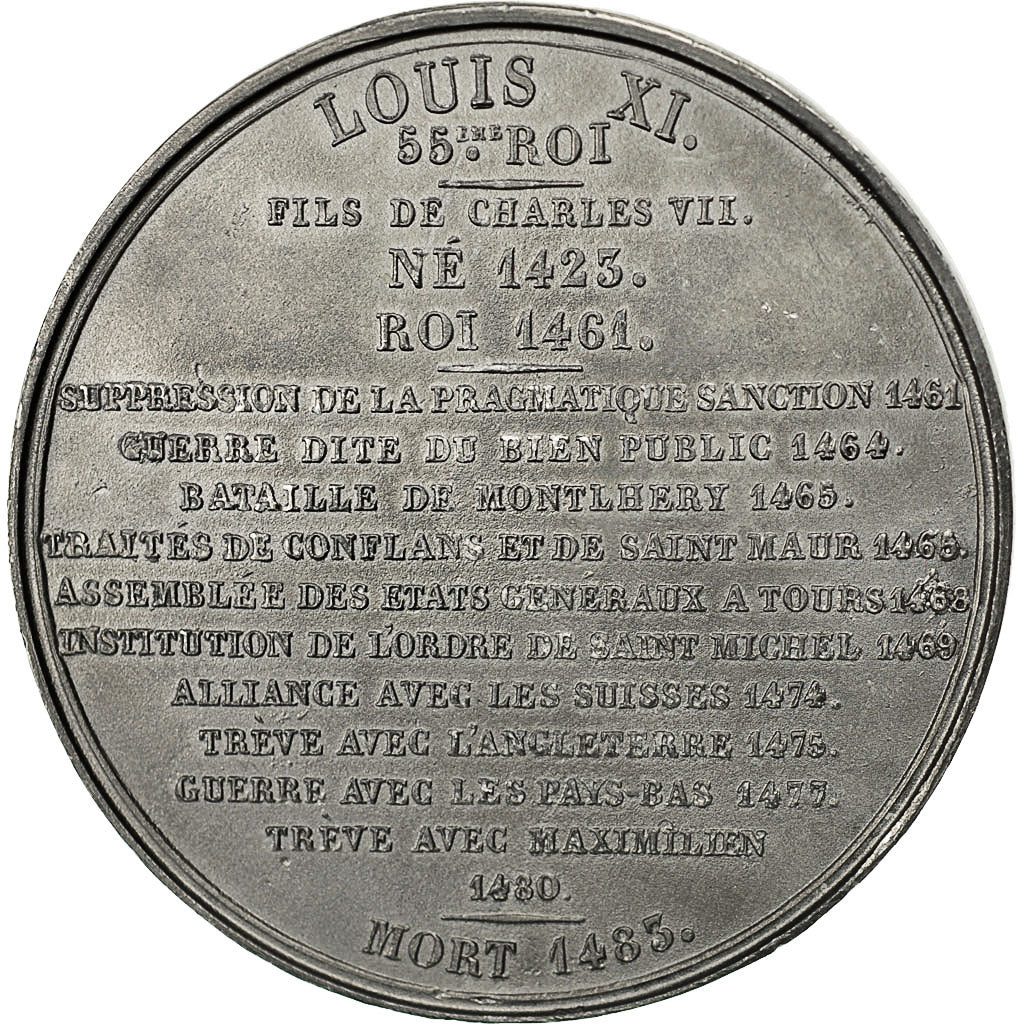 Frankrijk, Medal, Les Rois de France, Louis XI, Caqué, UNC-, Tin