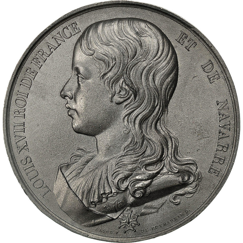 France, Medal, Les Rois de France Louis XVII, Caqué, MS(63), Tin