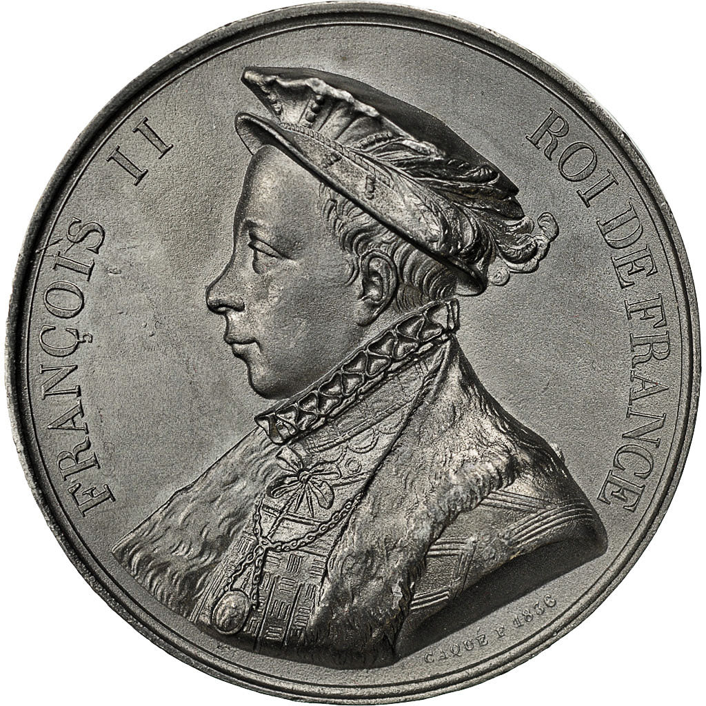 France, Medal, Les Rois de France, François II, Caqué, MS(63), Tin
