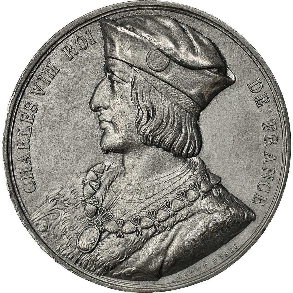 Frankrijk, Medal, Les Rois de France, Charles VIII, Caqué, UNC-, Tin