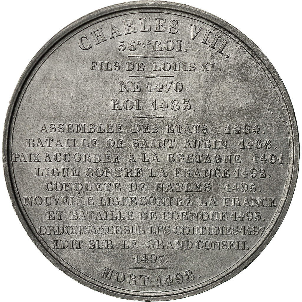 Frankrijk, Medal, Les Rois de France, Charles VIII, Caqué, UNC-, Tin
