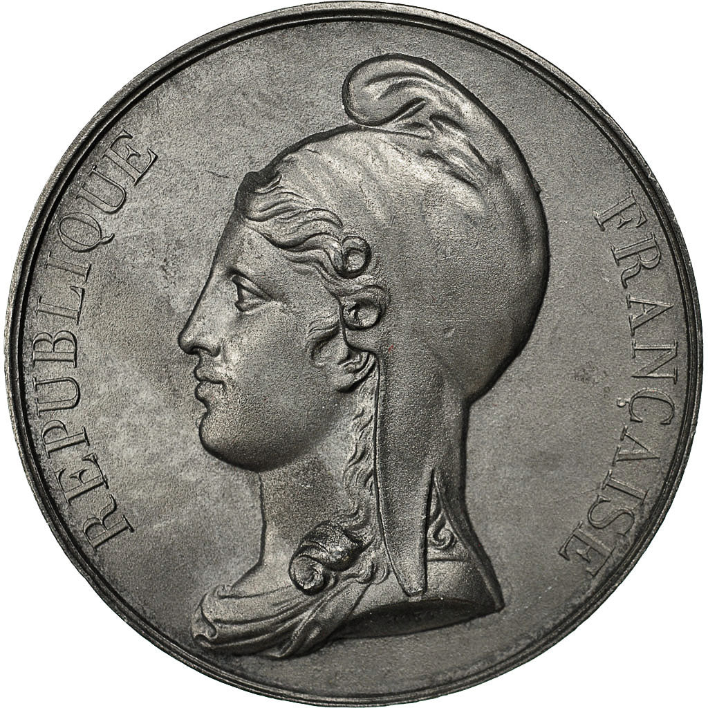 France, Medal, République Française, Caqué, MS(63), Tin