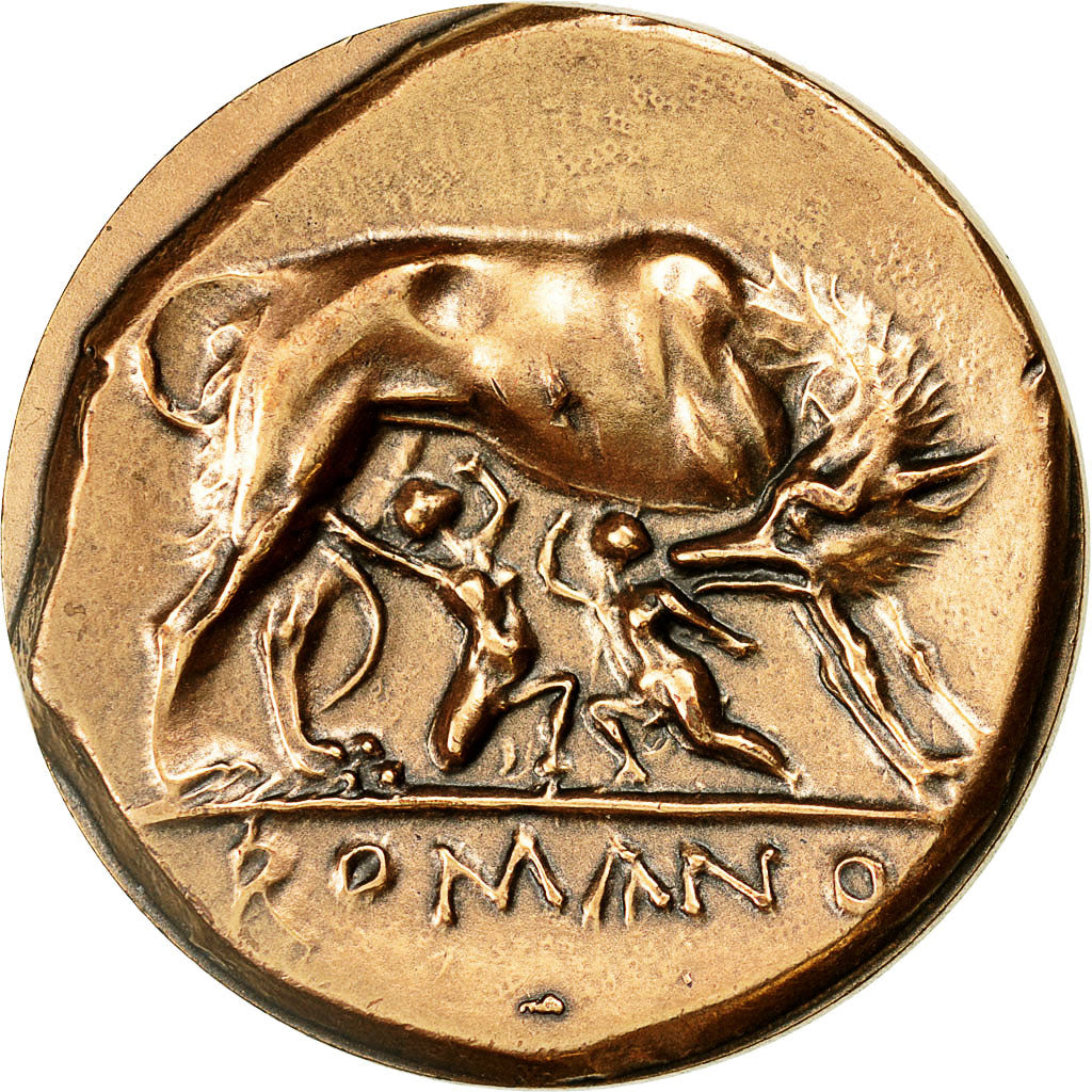 France, Medal, Reproduction Monnaie Antique, La Louve, Rome, MS(64), Copper