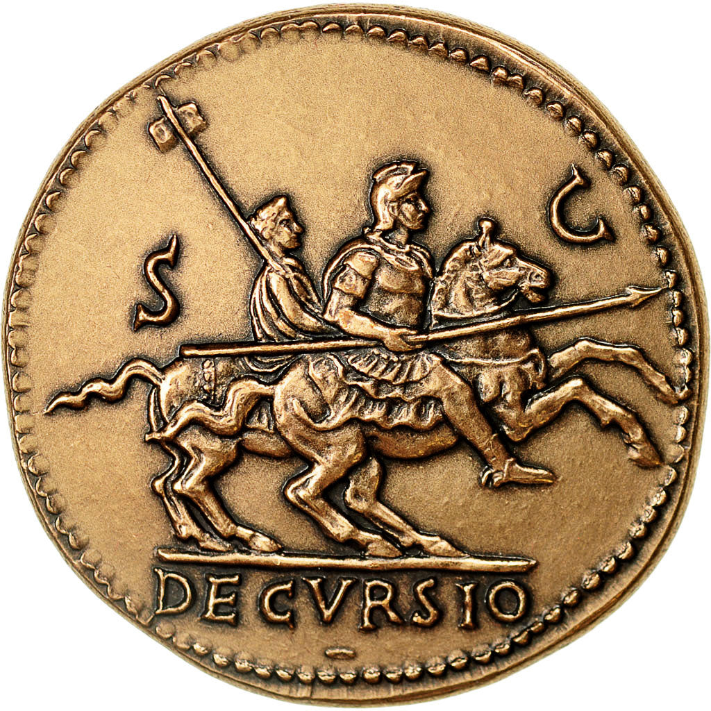 Francja, Medal, Reproduction Monnaie Antique,  Néron, MS(64), Miedź