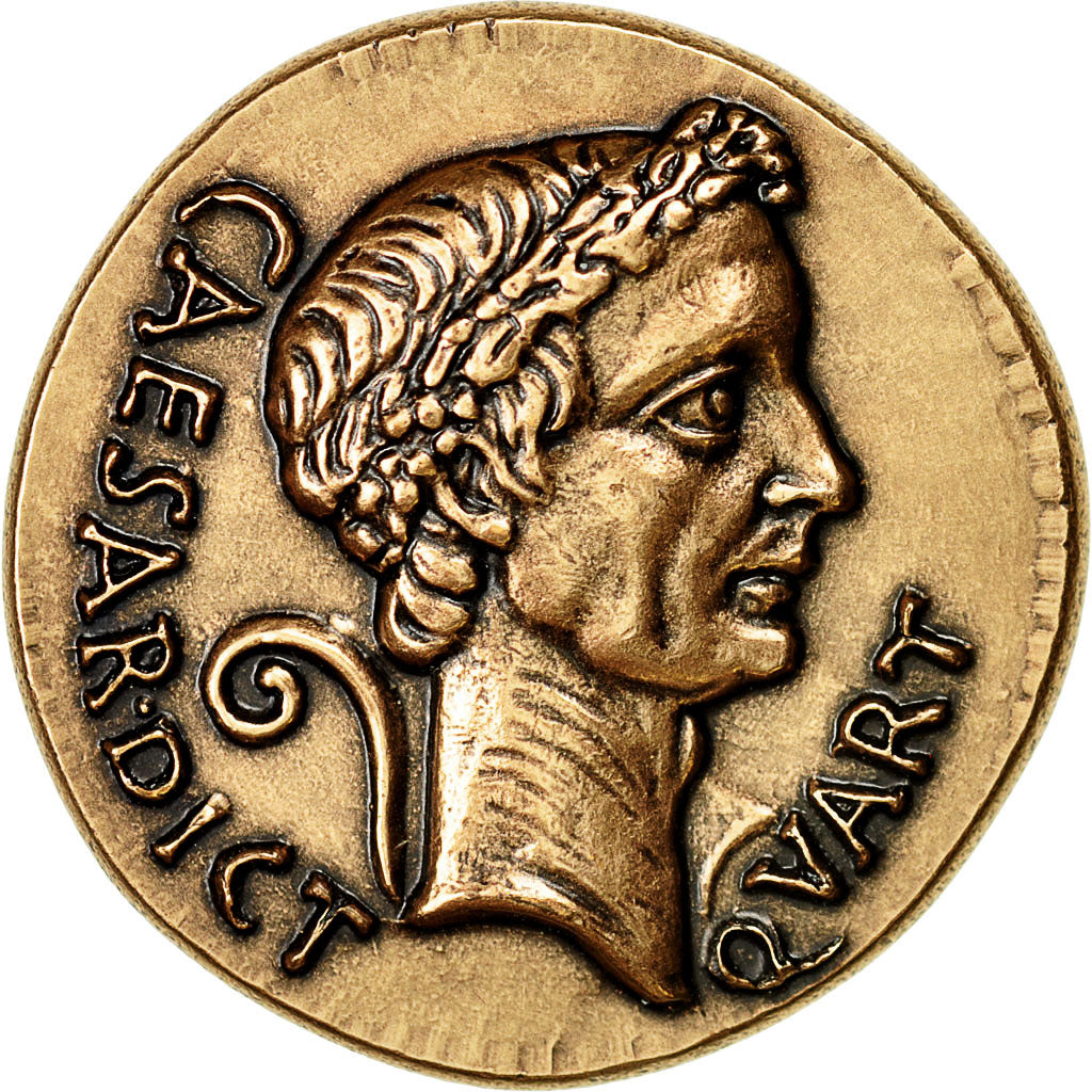 Francja, Medal, Reproduction Monnaie Antique,  César, MS(64), Miedź