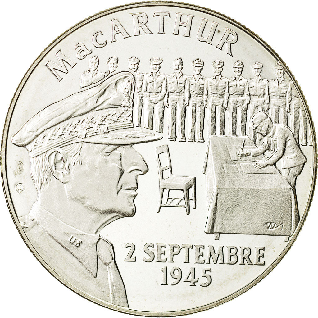 France, Medal, Mac Arthur - 2 Septembre 1945, MS(64), Silver