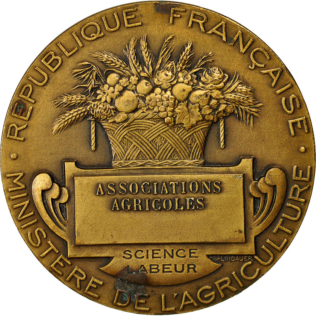 Francia, Medal, Associations Agricoles, République française, Lagrange, SC