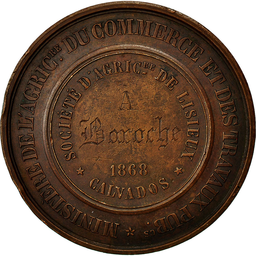 Francja, Medal, Napoléon III, Société d'Agriculture de Lisieux, 1868, Barre