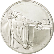 France, Medal, La Mort de Marat, 1793, David, MS(63), Silver