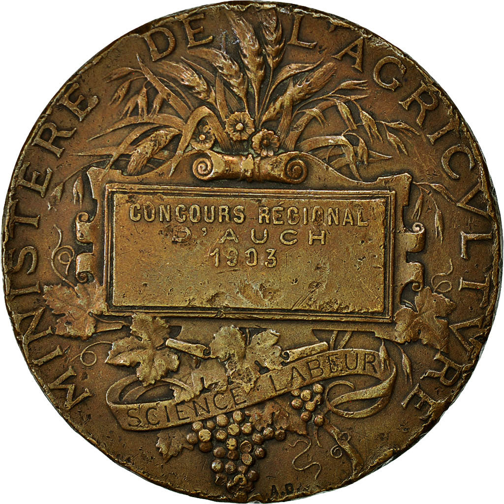 Francia, Medal, Ministère de l'Agriculture, 1903, Dubois.A, MB, Bronzo