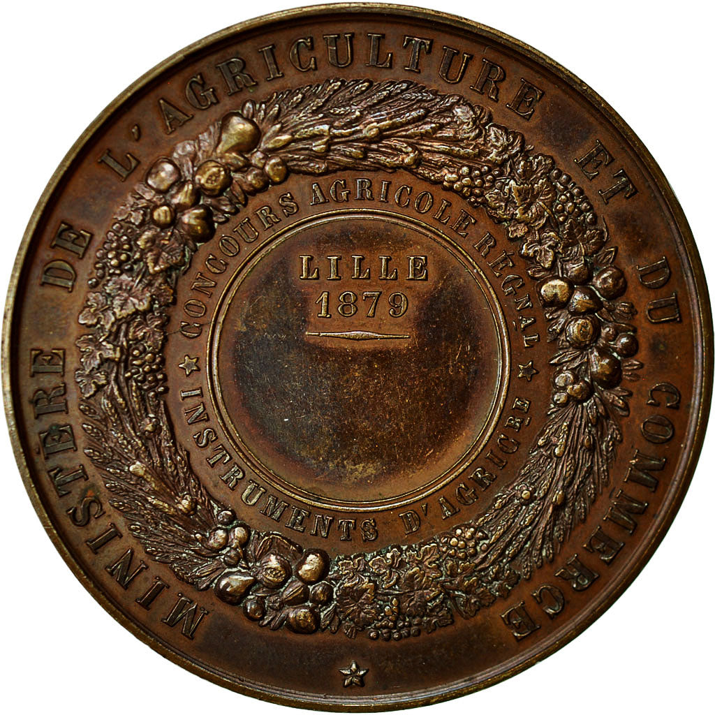 France, Medal, Ministère de l'agriculture et du Commerce, 1879, Barre, SUP+