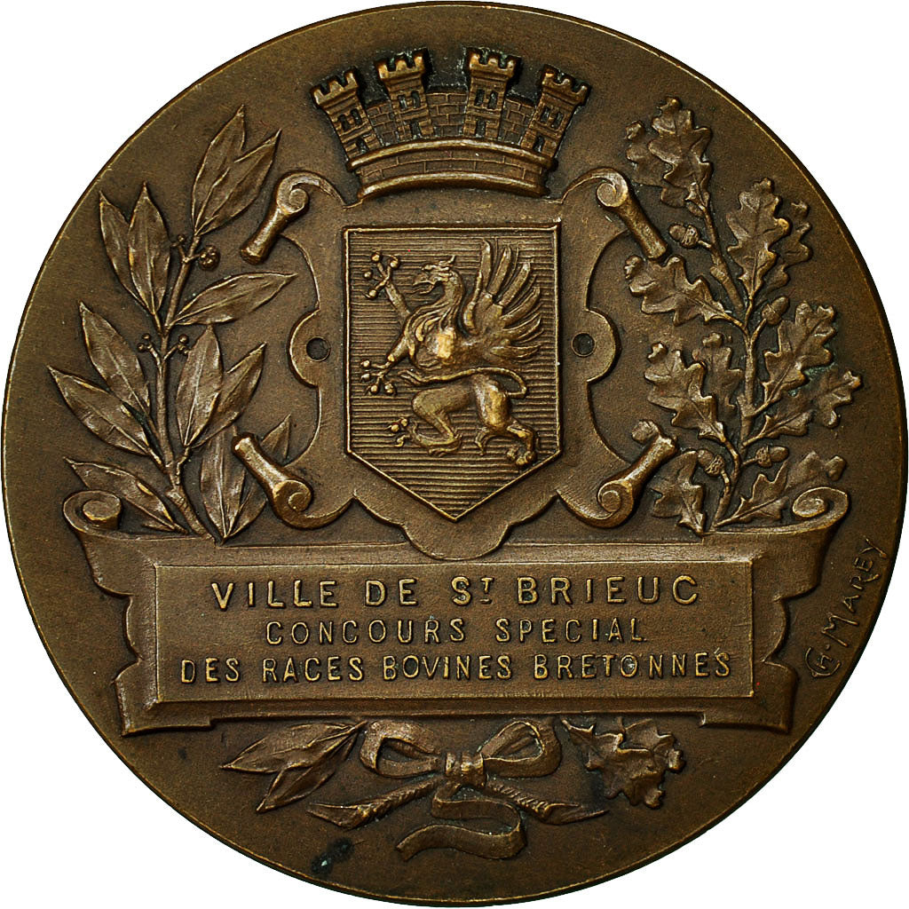 France, Medal, Concours des Races Bovines, St Brieuc, Marey, AU(55-58), Bronze