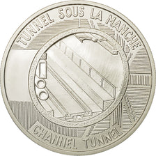 France, Medal, Tunnel sous la Manche - First Junction, 1990, MS(63), Silver
