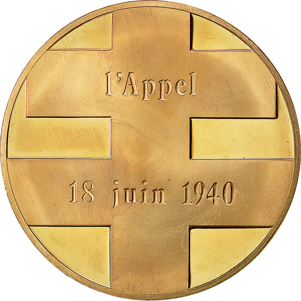 France, Medal, Hommage au Général de Gaulle, l'Appel du 18 juin, MS(63)