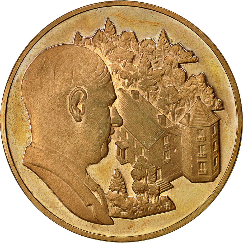 France, Medal, Hommage au Général de Gaulle, La Boisserie, SPL, Bronze