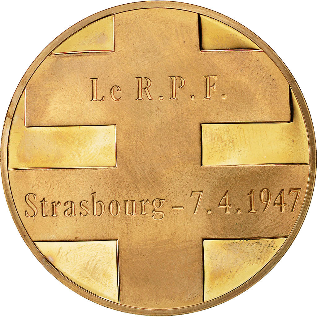 France, Medal, Hommage au Général de Gaulle, Le R.P.F. Strasbourg 1947
