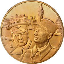 France, Medal, Hommage au Général de Gaulle, Churchill, Torcheux, MS(63)