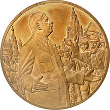 France, Medal, Hommage au Général de Gaulle, Moscou 1966, SPL, Bronze