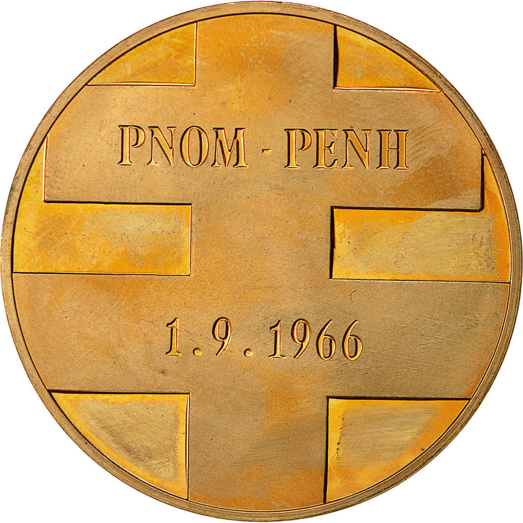 France, Medal, Hommage au Général de Gaulle, Pnom Penh 1966, SPL, Bronze