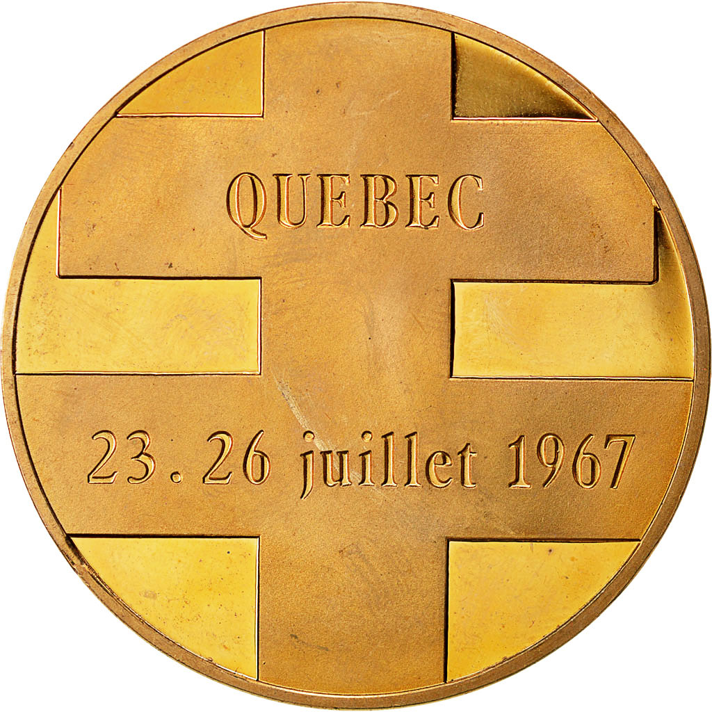 France, Medal, Hommage au Général de Gaulle, Québec 1967, MS(63), Bronze