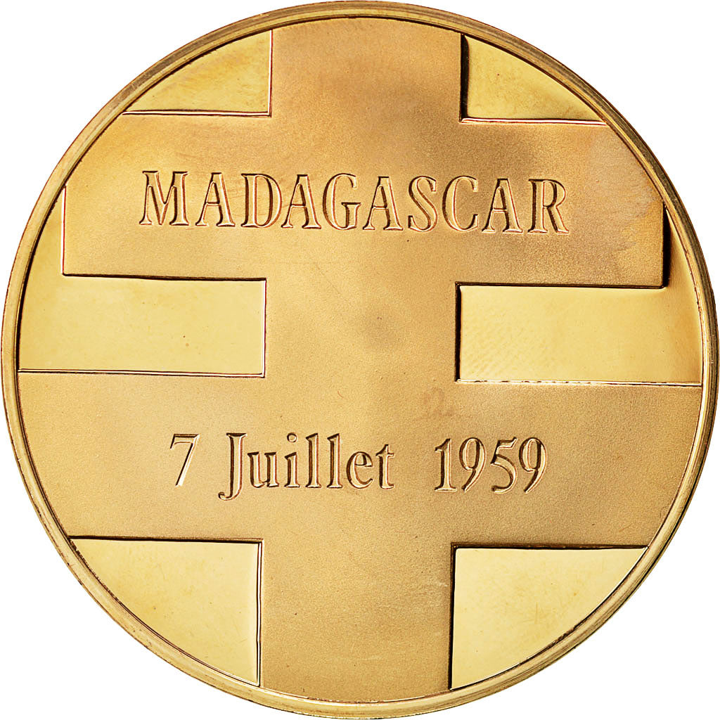 Francia, Medal, Hommage au Général de Gaulle, Madagascar 1959, SC, Bronce