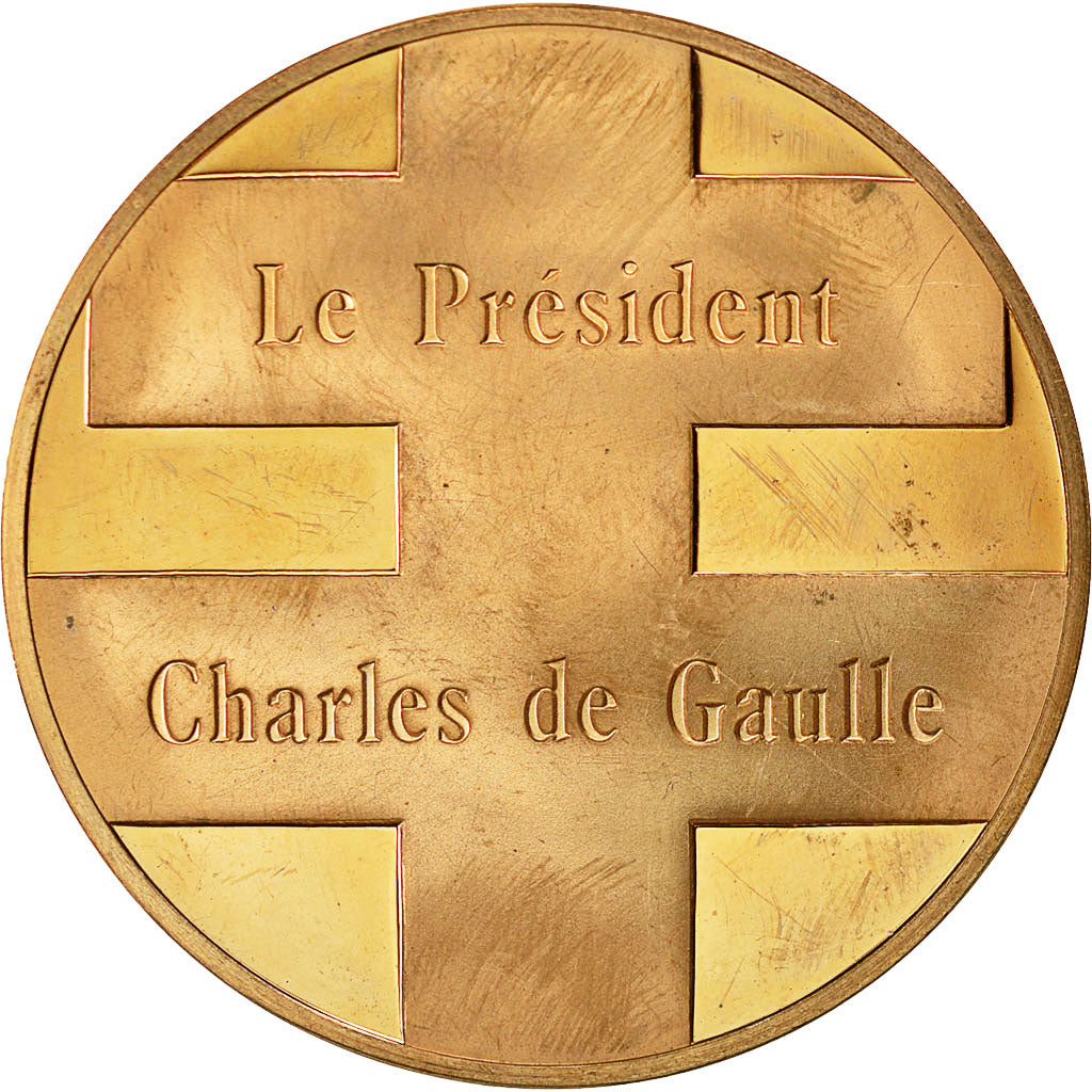 France, Medal, Hommage au Général de Gaulle, Le Président, SPL, Bronze