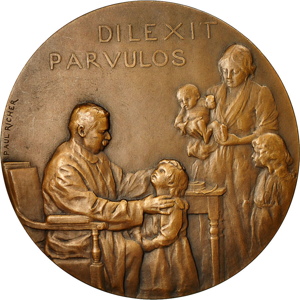 France, Medal, Professeur Hutinel, Académie de Médecine, Paul Richer