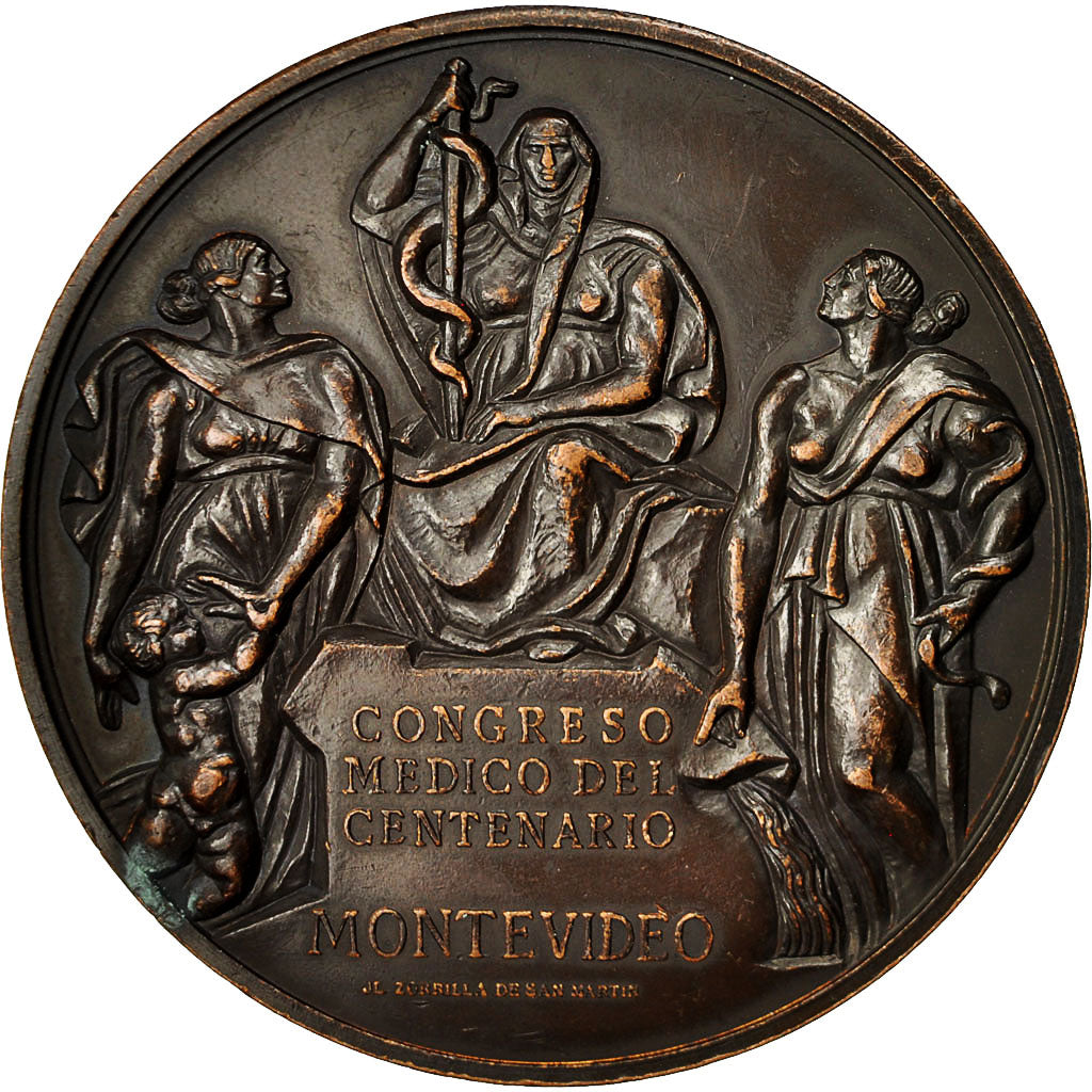 Francia, Medal, Artigas, Congrès Médical du Centenaire, Montevidéo, 1930, San