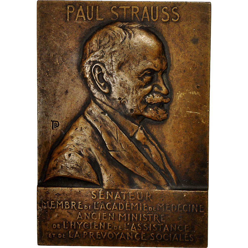 France, Medal, Professeur Paul Strauss, 1924, Paulin, SUP, Bronze