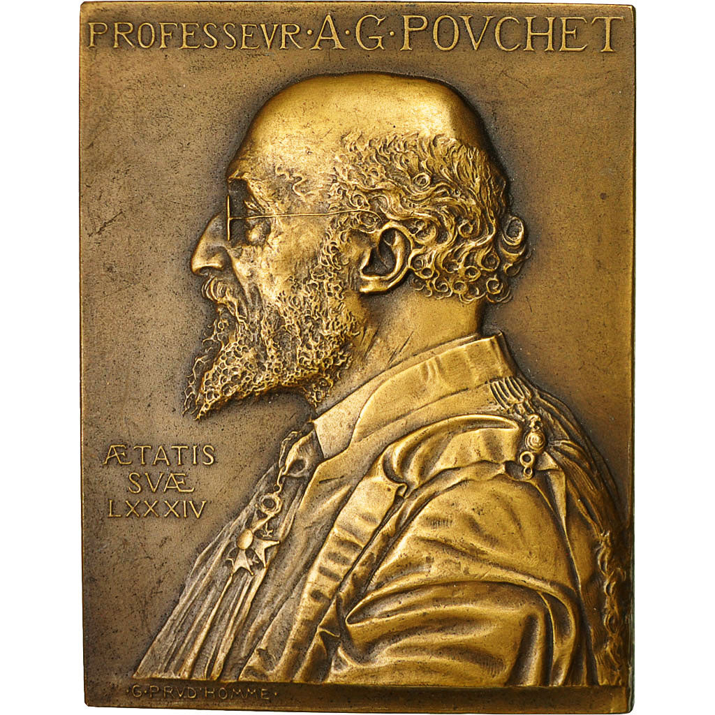 France, Medal, Jubilé du Professeur A.G.Pouchet, Prud'homme.G, MS(63), Bronze