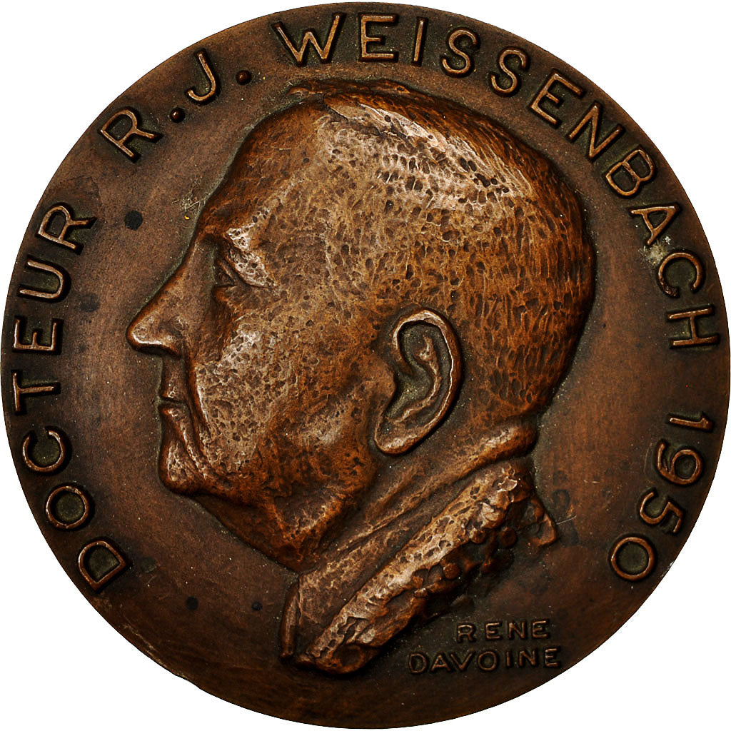 Francia, Medal, Professeur R.J.Weissenbach, 1950, Davoine, SC, Bronce