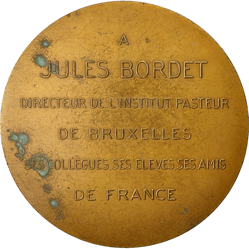France, Medal, Jules Bordet, Institut Pasteur Belge, 1938, De Hérain, SUP+
