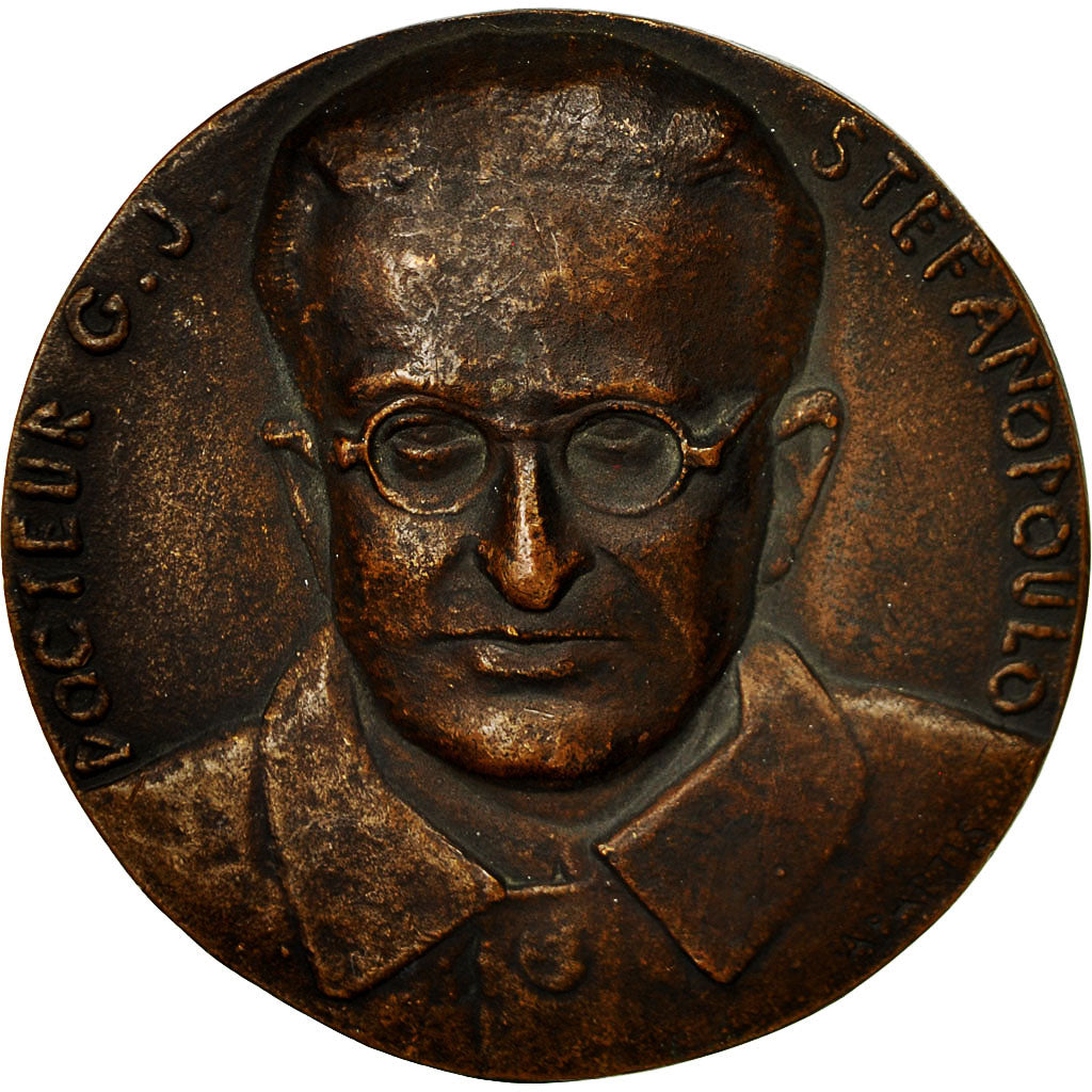 France, Medal, Docteur Stéfanopoulos, Institut Pasteur, 1949, Apartis, MS(63)