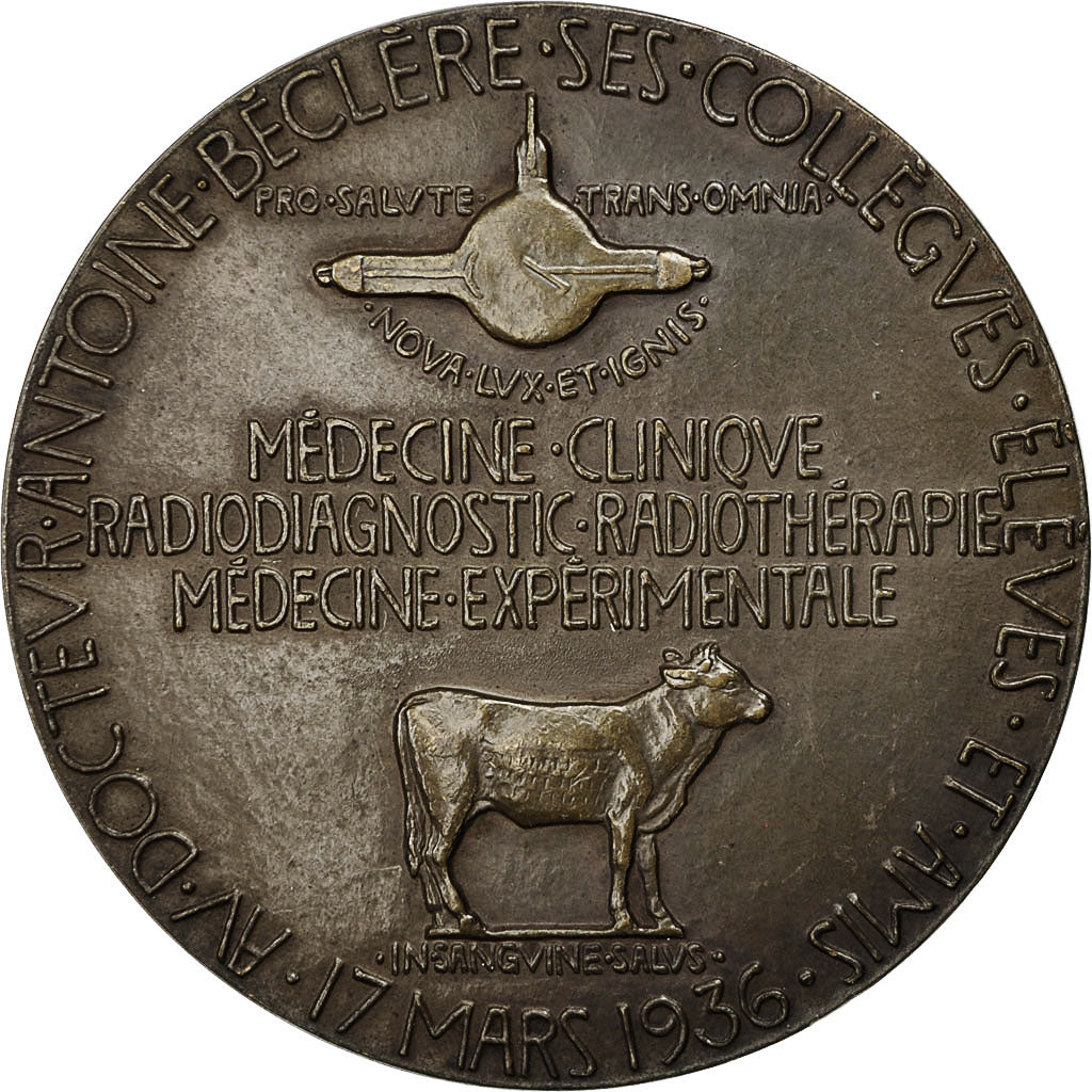 Frankreich, Medaille, Professeur Antoine Béclère, Radiologie, 1936, Dropsy