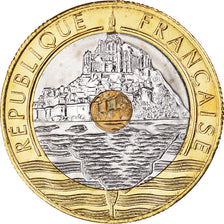 Moneta, Francia, Mont Saint Michel, 20 Francs, 2001, BU, FDC, Tri-metallico