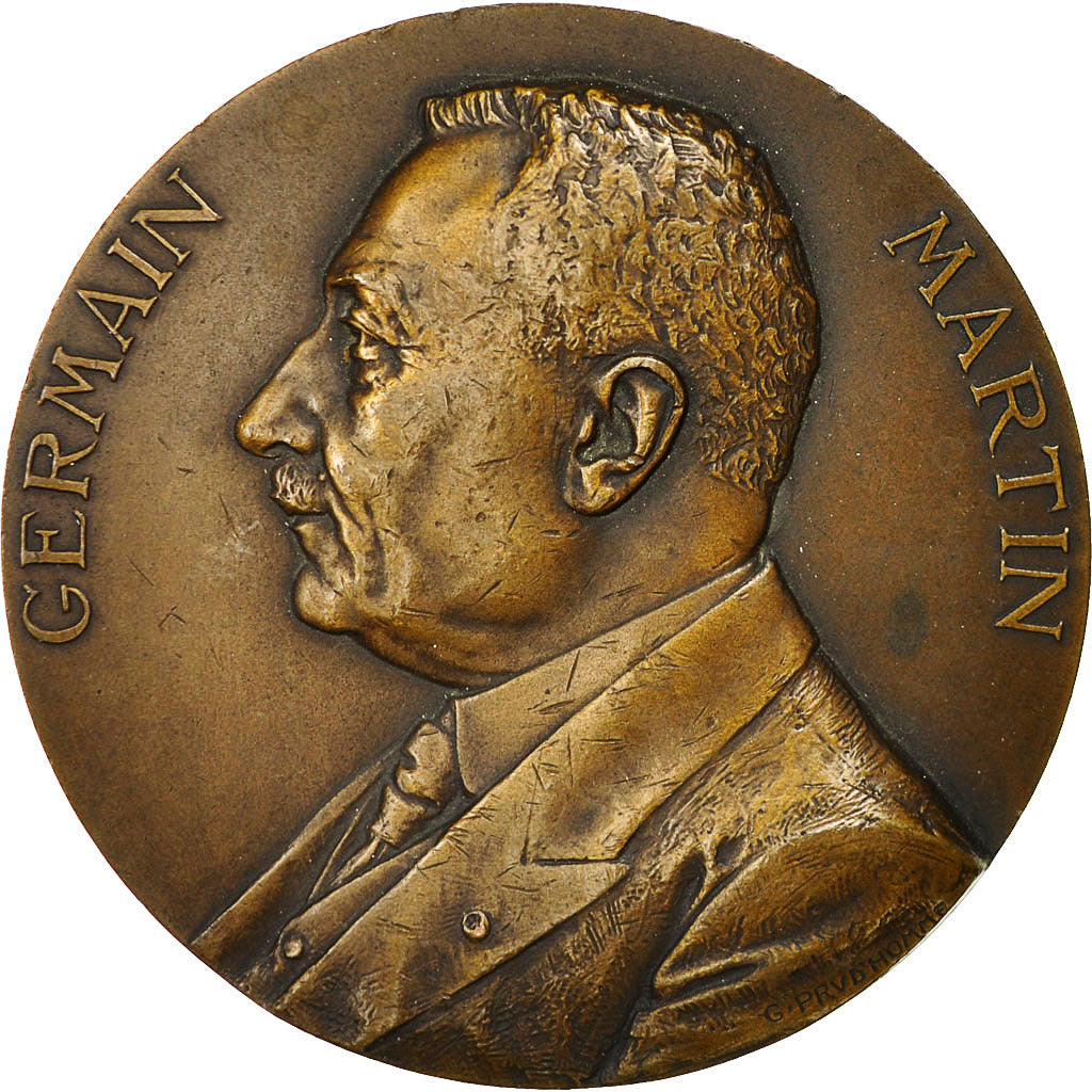 Francia, Medal, Germain Martin, Ministre des Finances, Marianne, 1934