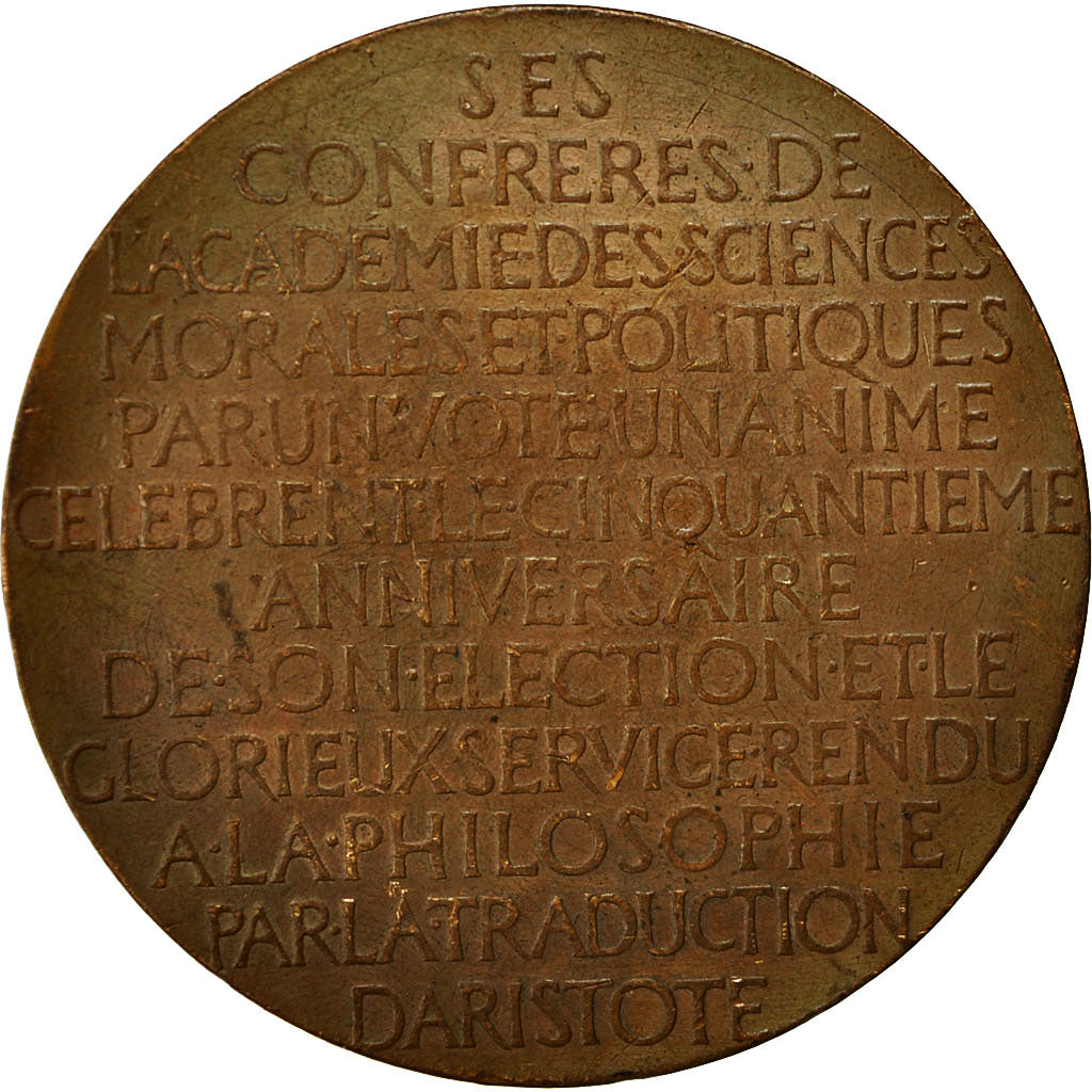 France, Medal, Barthélémy St Hilaire, Académie des Sciences, Chaplain