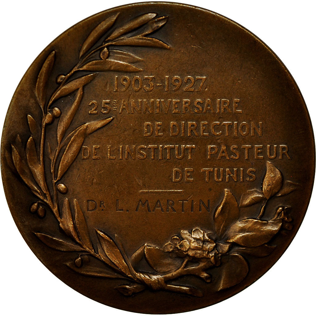 France, Medal, Charles Nicolle, Institut Pasteur de Tunis, Aug.Maillard