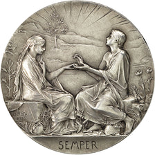 France, Medal, Médaille de mariage, 1900, Roty, MS(60-62), Silver