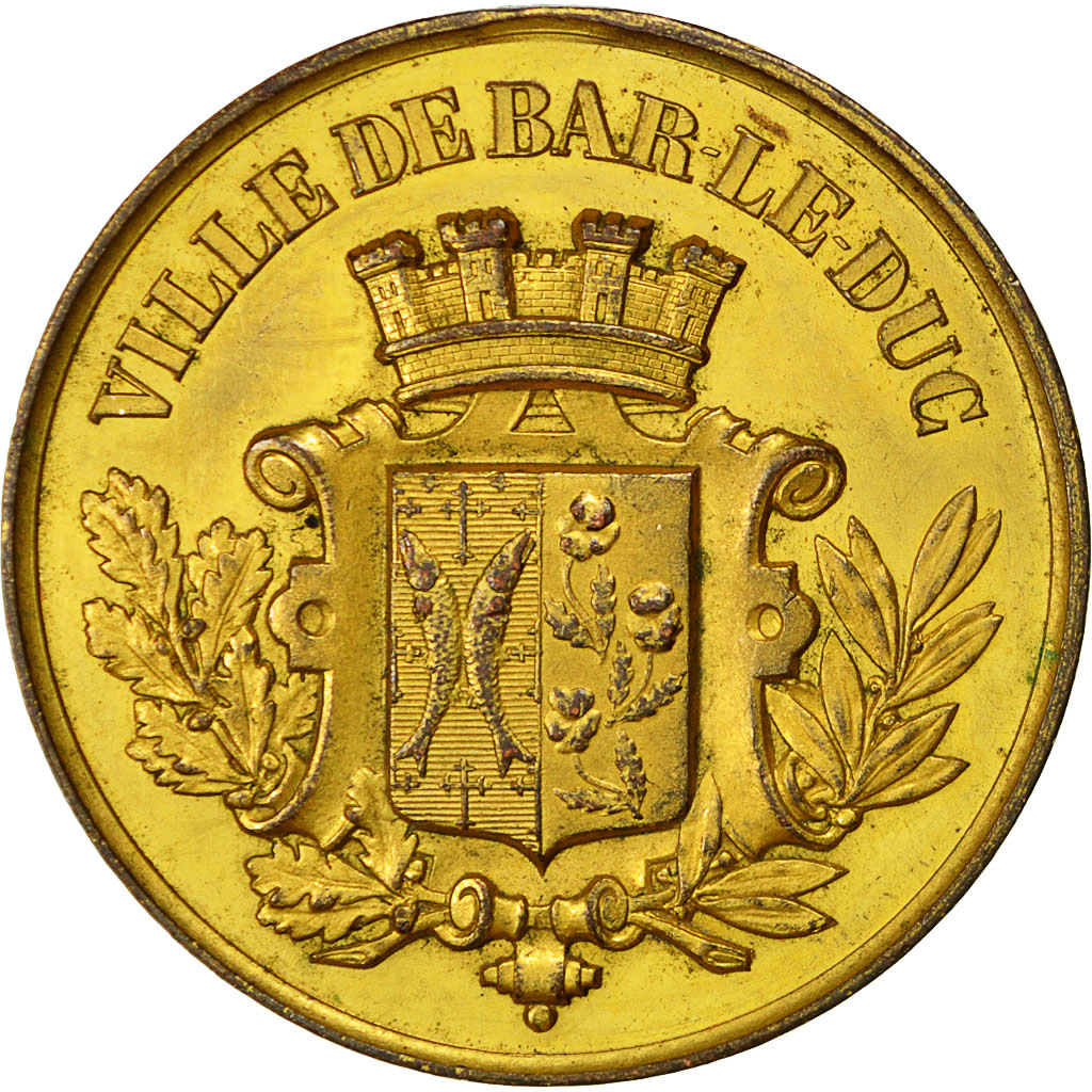 France, Medal, Concours Musical, Ville de Bar-le-Duc, 1880, AU(55-58), Gilt