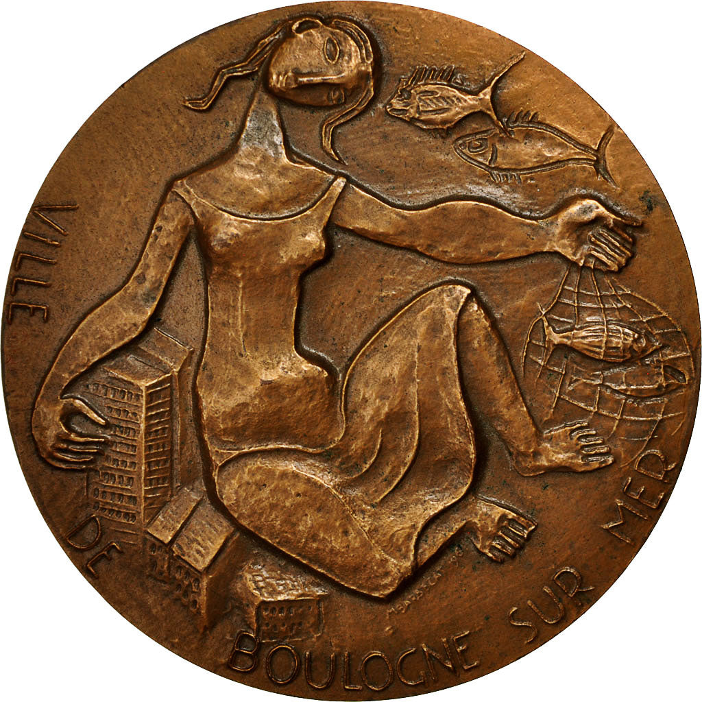 Francia, Medal, Ville de Boulogne sur mer, 1961, Barbelas, SPL, Bronzo