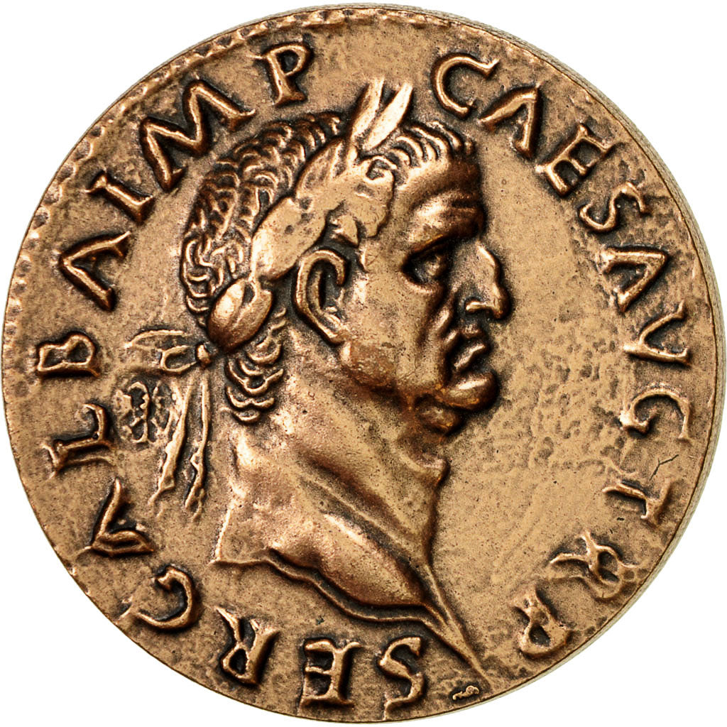 Francja, Medal, Reproduction Monnaie Antique, Galba, MS(64), Miedź