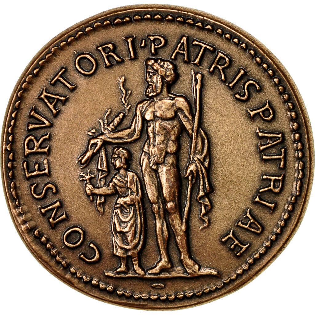France, Medal, Reproduction Monnaie Antique, Trajan, MS(64), Copper