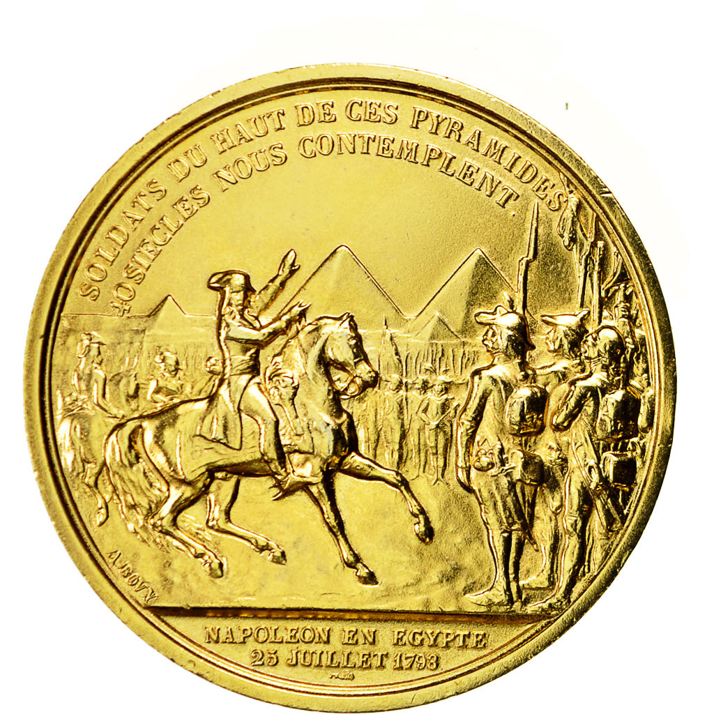 France, Medal, Napoléon en Égypte, Denon, MS(64), Gilt Bronze