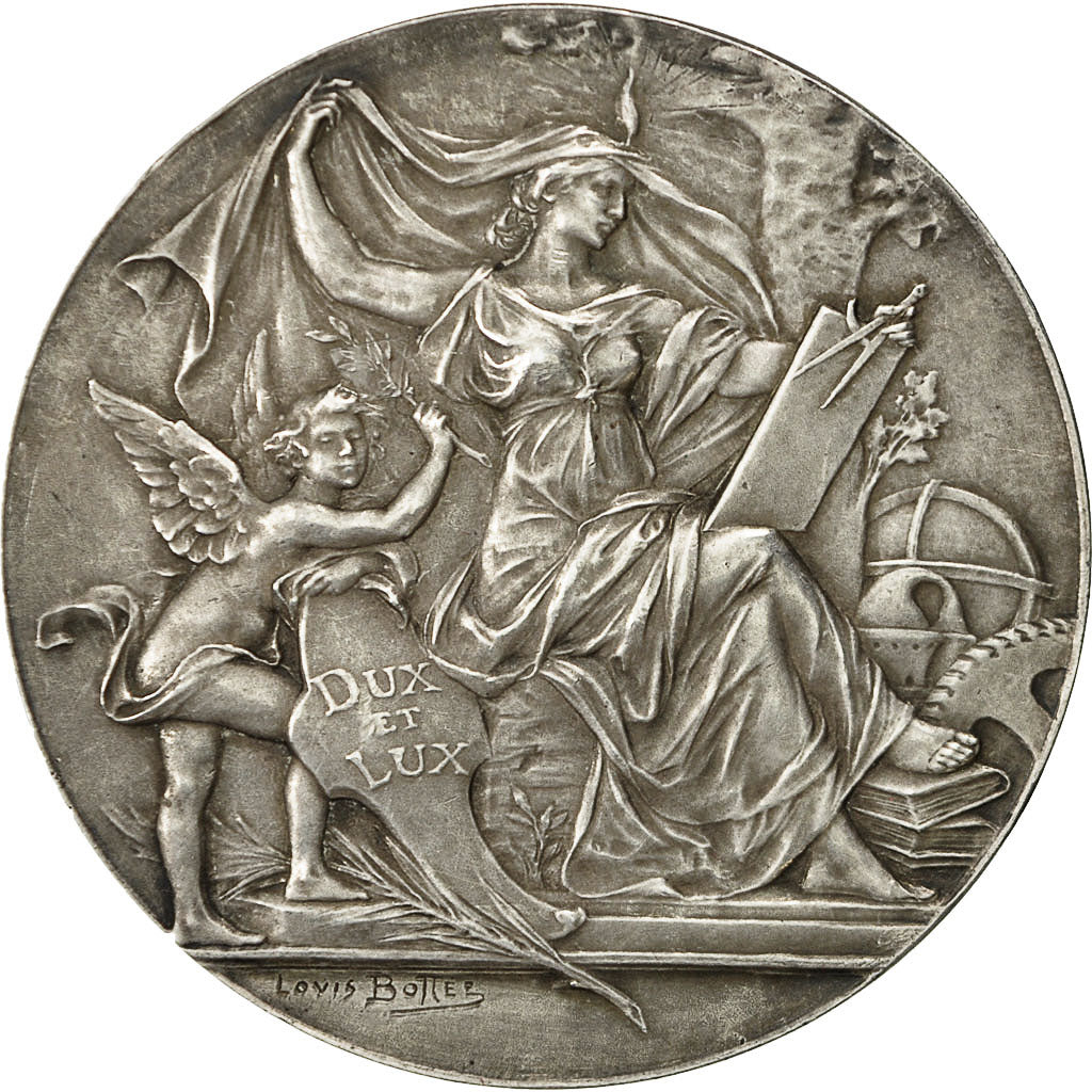France, Medal, Troisième République, A la Science, Bottée, MS(60-62), Silver