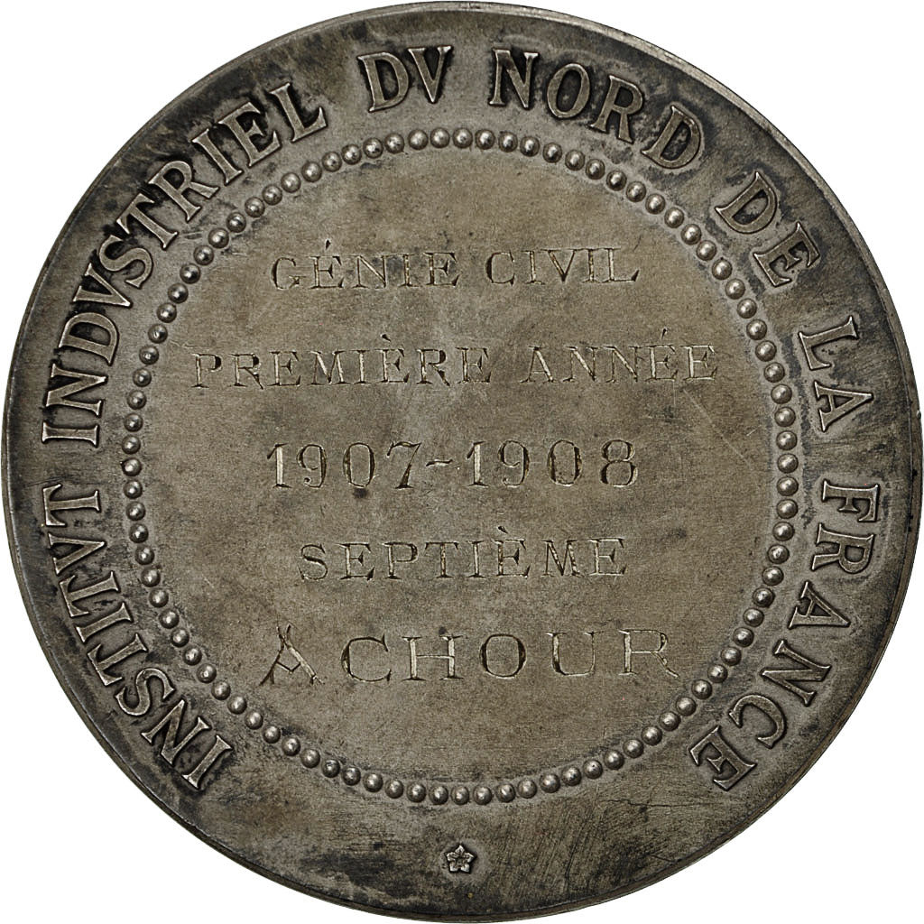 France, Medal, Institut Industriel du Nord de la France, Dupuis.D, AU(55-58)