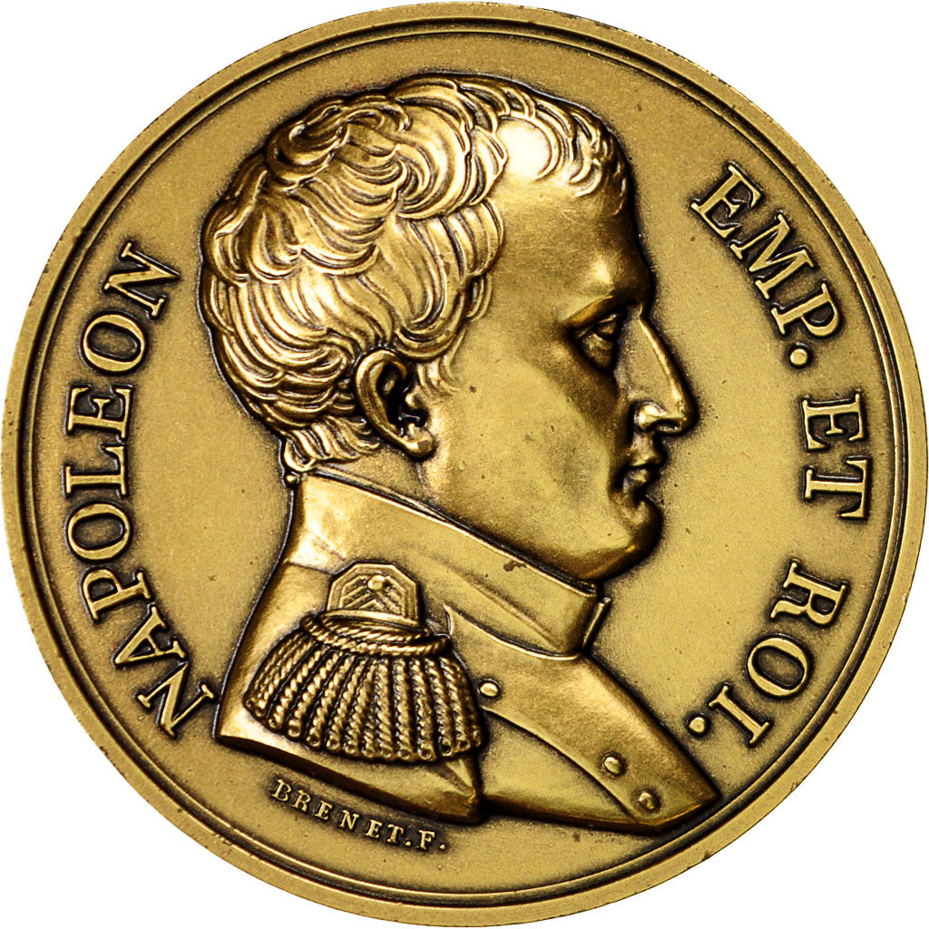 France, Medal, Napoléon Empereur et Roi, Denon, Brenet, MS(64), Bronze