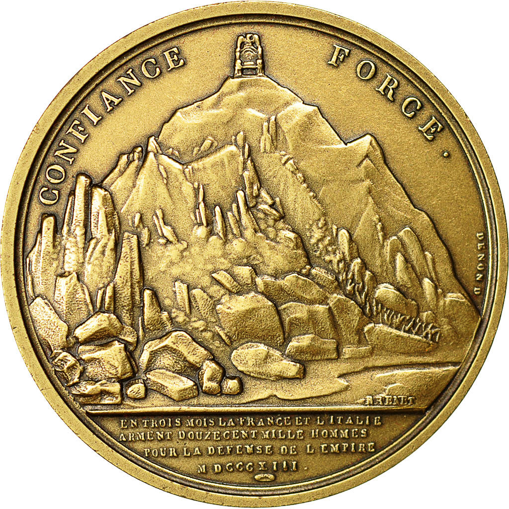Francja, Medal, Napoléon Ier, Confiance et Force, Denon, MS(64), Bronze