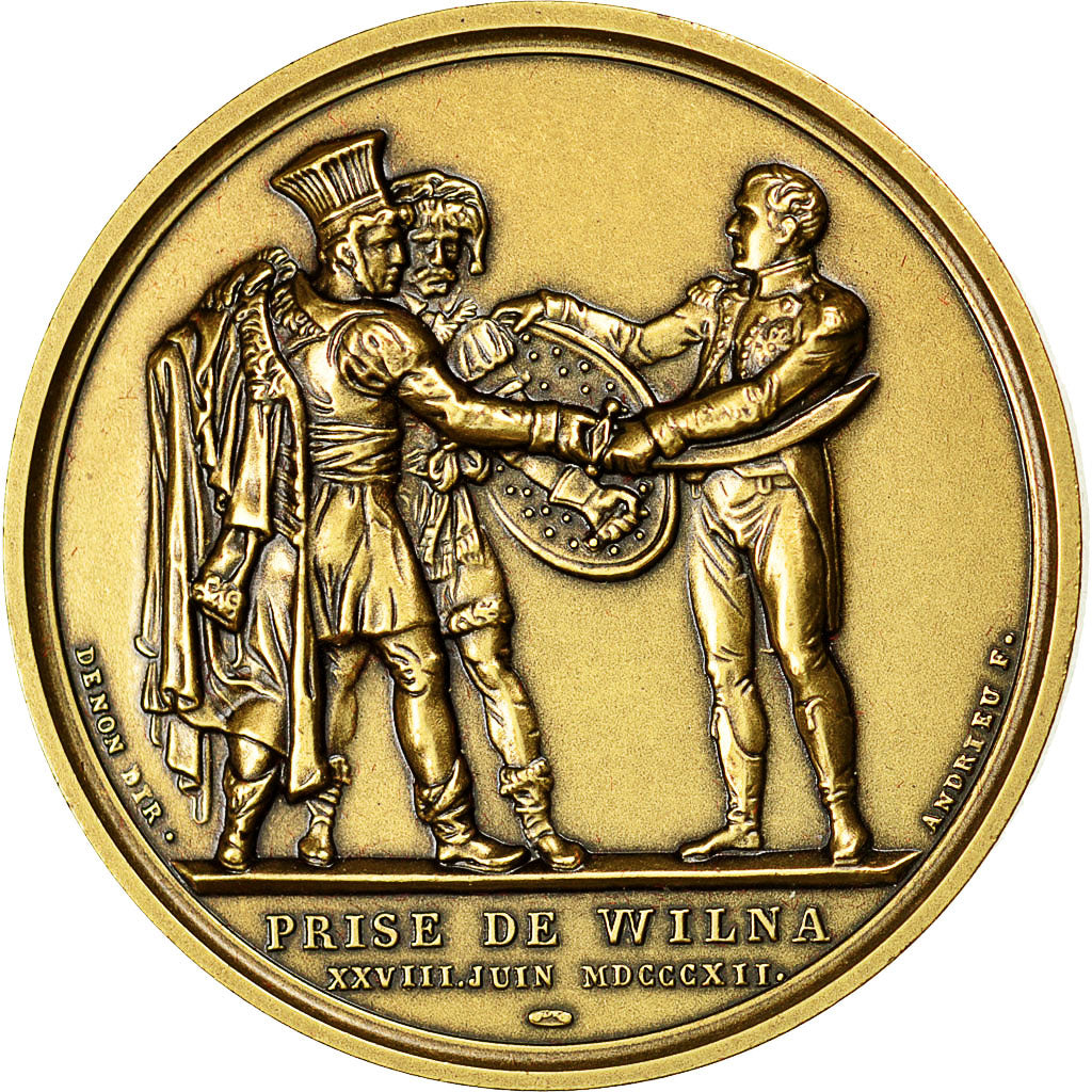France, Medal, Napoléon Ier, Prise de Wilna, Denon / Andrieu, SPL+, Bronze